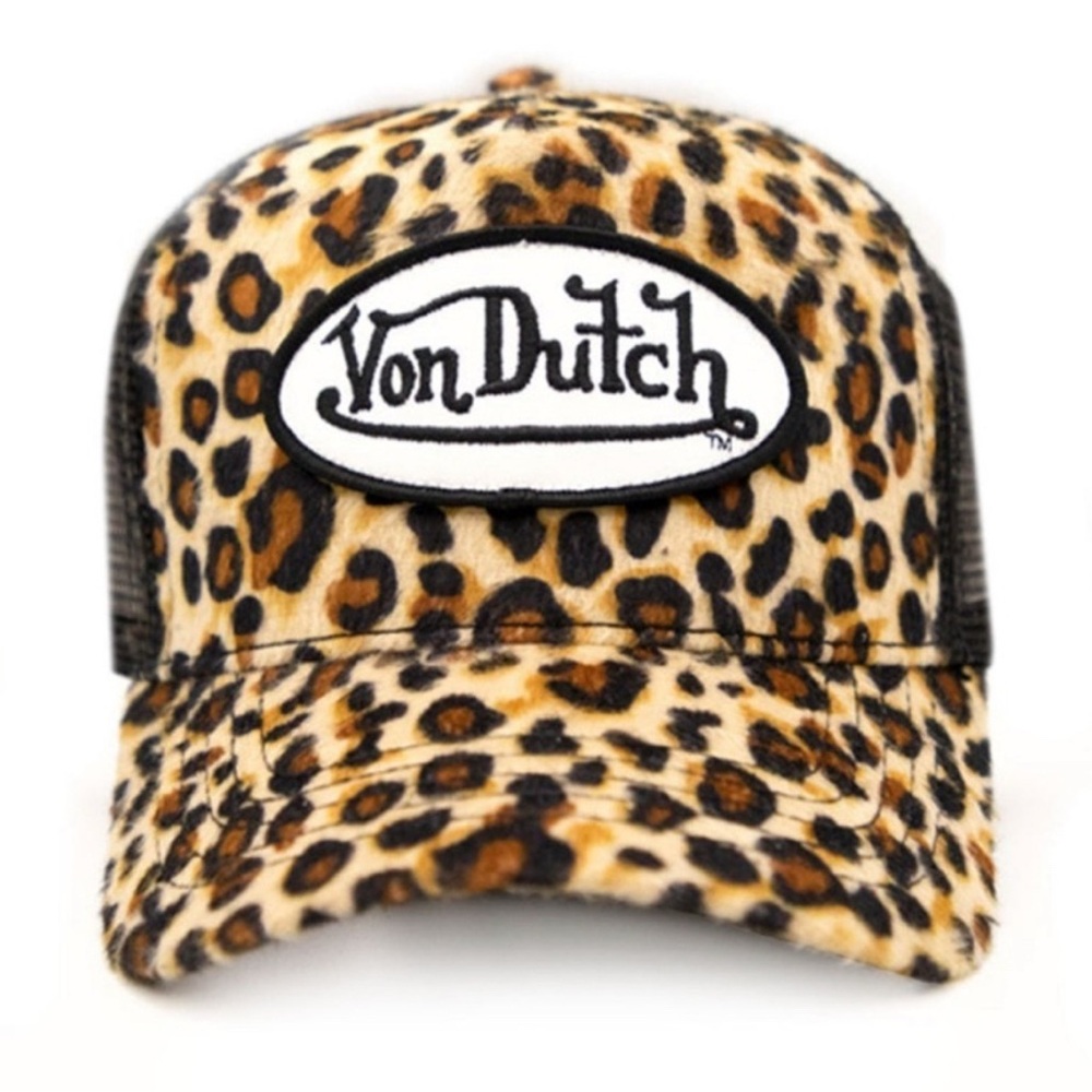 Von Dutch Leopard Print Trucker Hat NWT